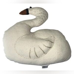 Anthropologie Wool Graceful Swan Decorative Luxurious Pillow